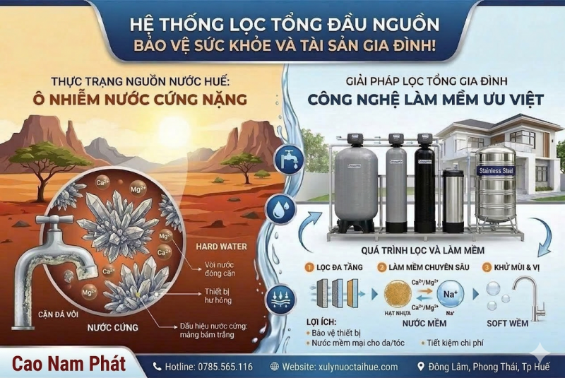 GIẢI PHÁP LỌC TỔNG ĐẦU NGUỒN – ĐẶC TRỊ NƯỚC CỨNG, ĐÁ VÔI TẠI QUẢNG TRỊ