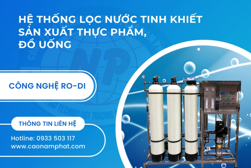 Hệ thống lọc nước tinh khiết sản xuất thực phẩm, đồ uống 
