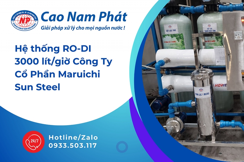 Hệ thống RO-DI 3000 lít/giờ Công Ty Cổ Phần Maruichi Sun Steel