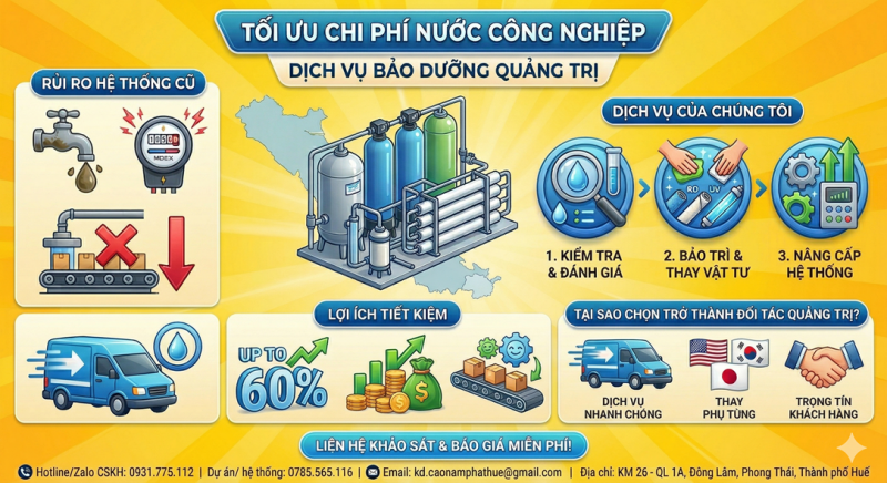 Bài Toán Quản Trị: Tối Ưu Hóa Chi Phí Qua Dịch Vụ Bảo Trì & Nâng Cấp Hệ Thống Lọc Nước Công Nghiệp